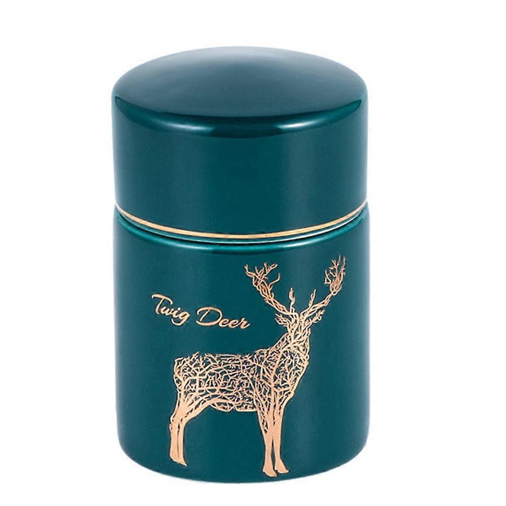 Intelligent Induction Toothpicks Holder Ceramic Storage Box Compact Elk Design for Hotels 8.5x5.7x5.7cm 1Pcs