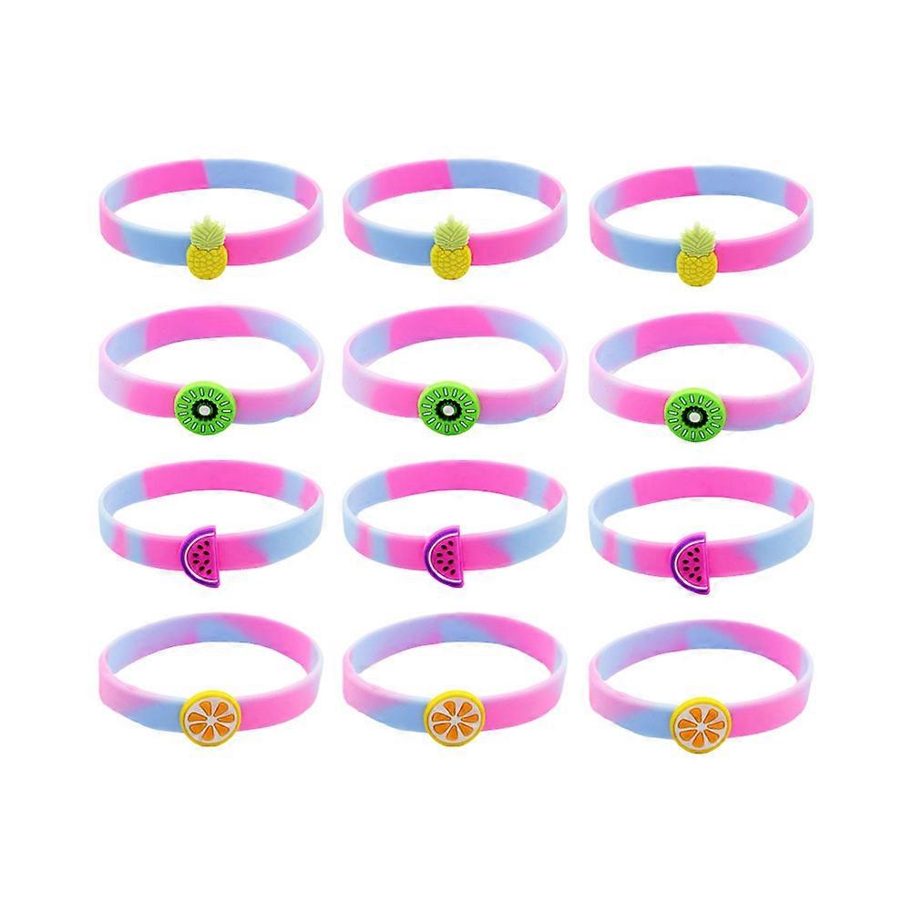 Kids Slap Bracelets Eye-Catching Design Silicone Wristbands For Theme Party Comfortable to Wear Assorted Color 12Pcs