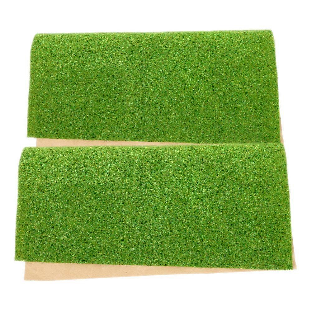 Artificial Turf Sand Table Grass Mat Fairy Garden Model Trains 25.00X25.00X0.50CM 2Pcs