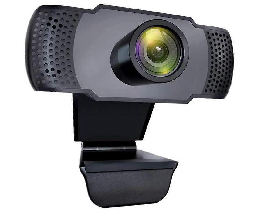Webcam with Microphone, HD 1080P USB Webcam for PC/MAC/Laptop, Auto Light Correction & Plug and Play Streaming Web Cam(Black)