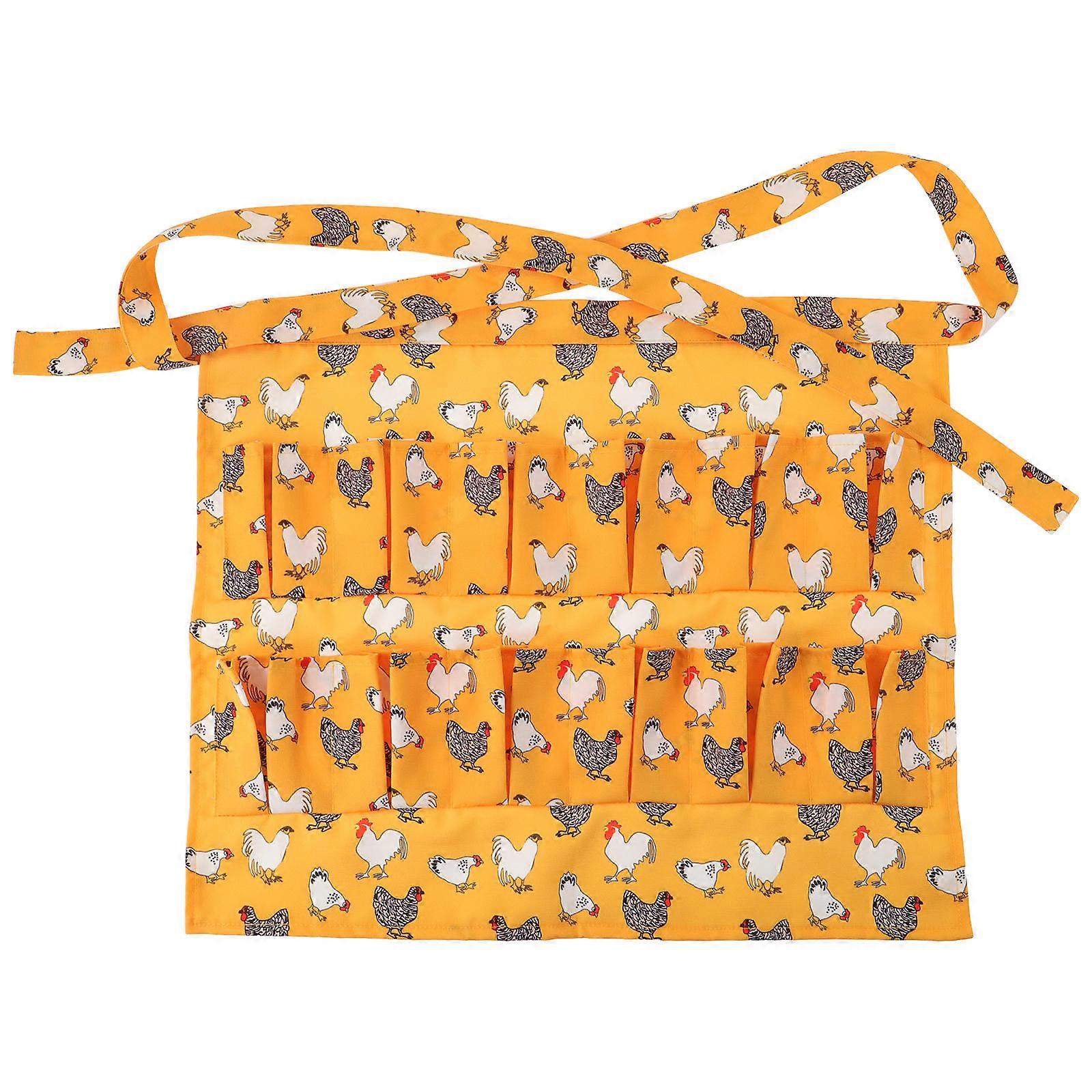 Egg Pocket Apron for Housewife Farmhouse Kitchen Use Multiple Pockets Design to Hold Small Items and Collect Eggs 1Pcs