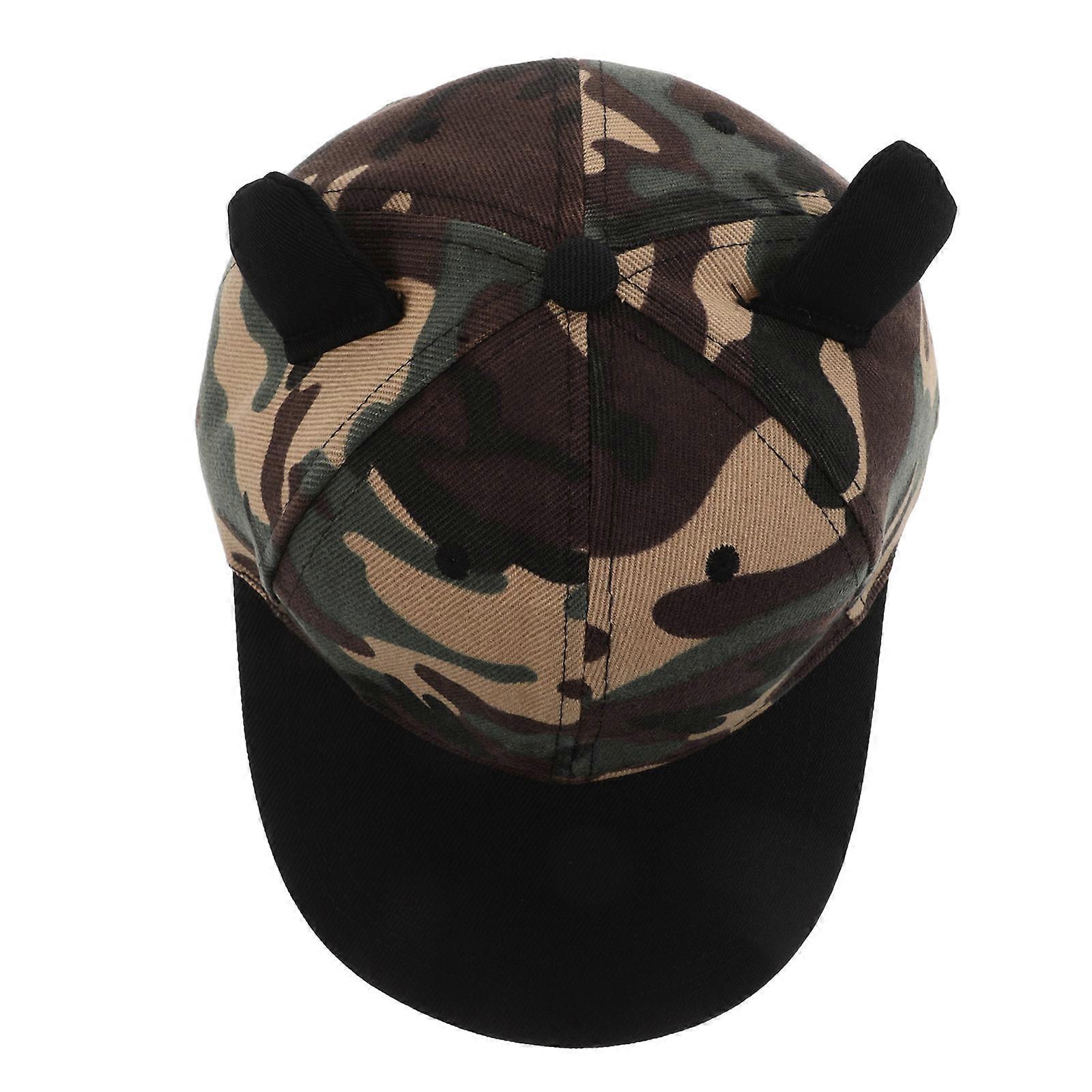 Here's a refined and professional product description for your **Vintage Camo Horn Baseball Cap**:
### **Vintage Camo Horn Baseball Cap –