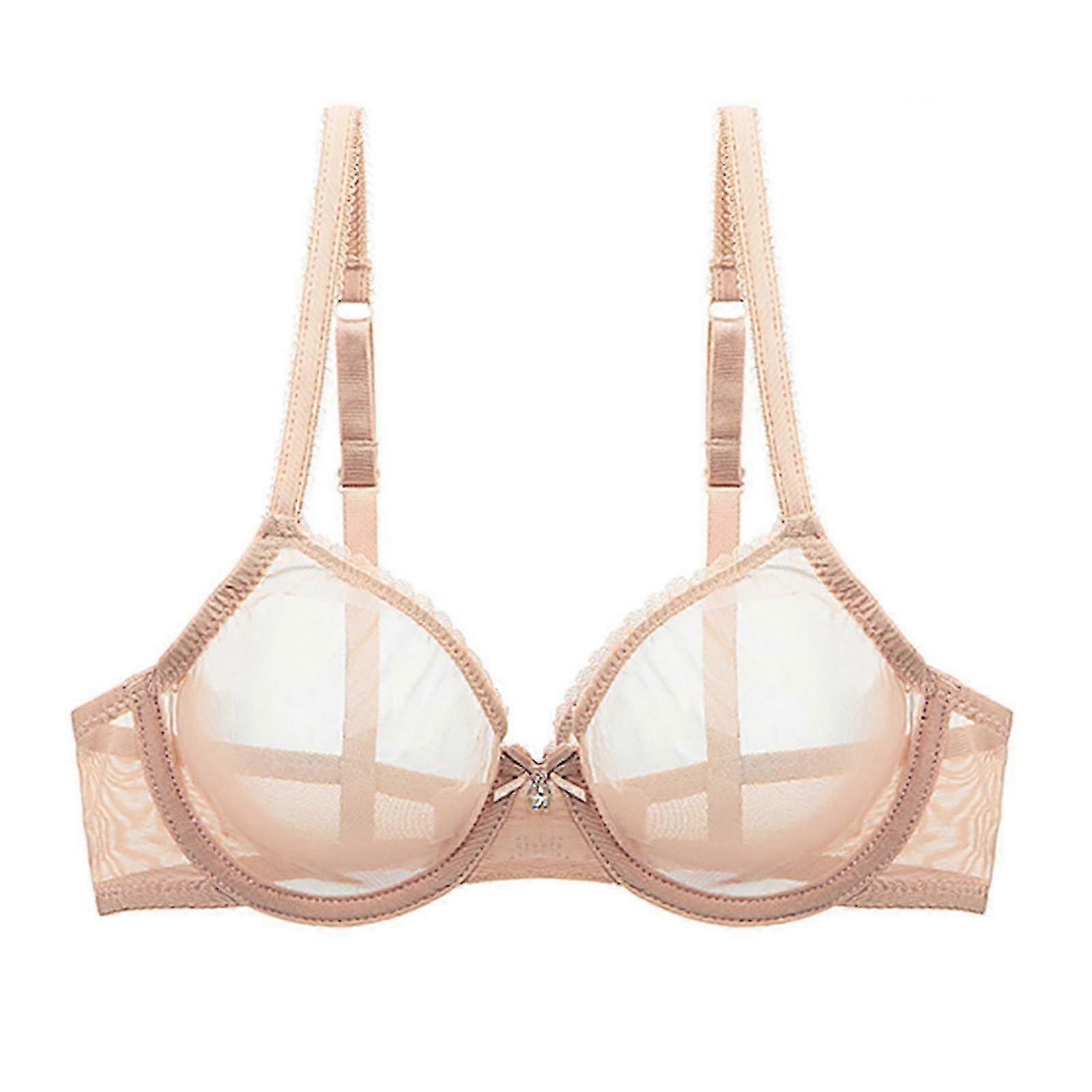 Women's Adjustable Mesh Bralette with Underwire Support - Unlined Lingerie Top with Straps
