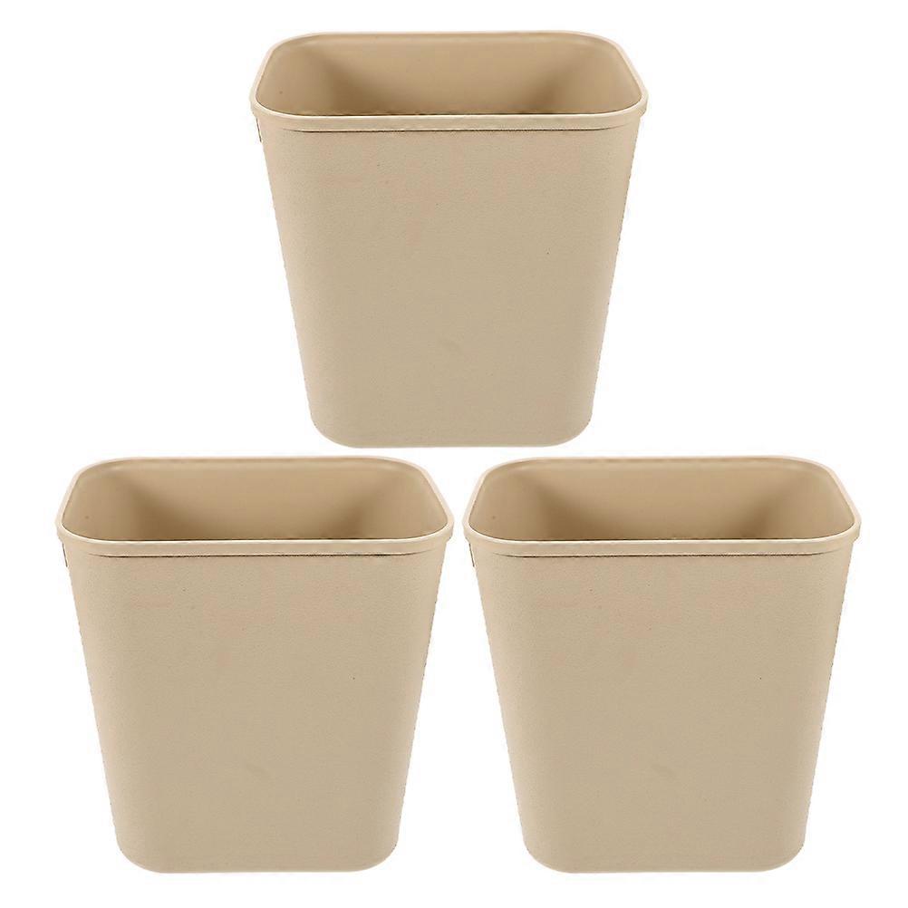 Trash Can Plastic Garbage Bucket No Lid Kitchen Small Trash Can Commercial Kitchen PP Garbage Disposal 3Pcs