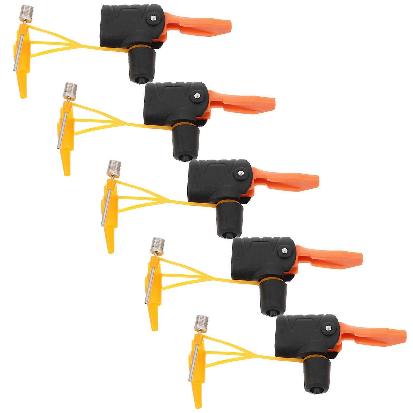 5pcs Inflator Nozzle Set for Bike Pumps – Universal Valve Head Replacement Parts for Bicycle Floor Pumps