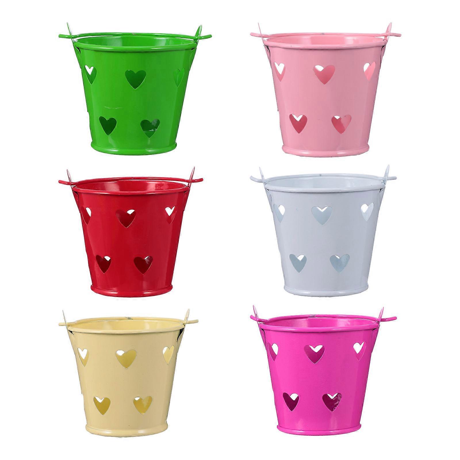 Mini Candy Bucket Small Metal Buckets Decorative Design For Children 5.70X5.70X5.20cm 12Set