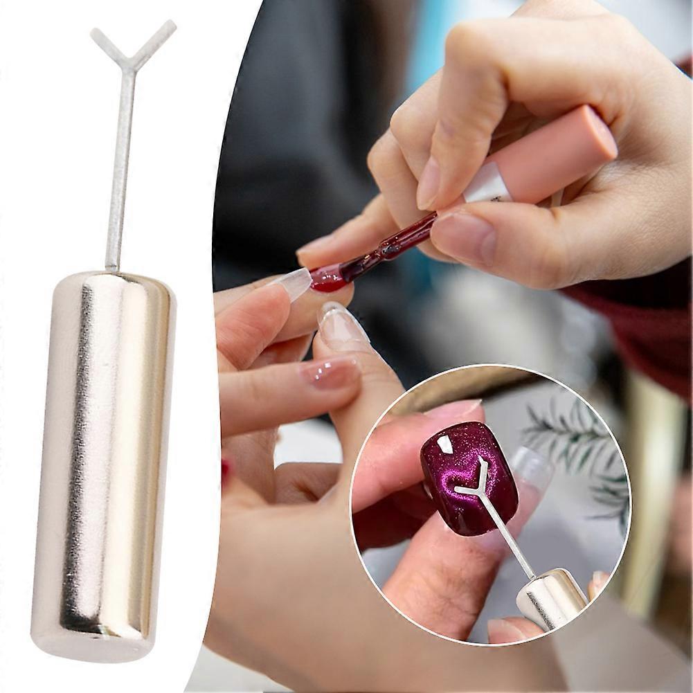 Cat-Eye Nail Magnets with Y-Shape Guide, Easy DIY Manicure Tool for Home Salon & Professional Nail Art