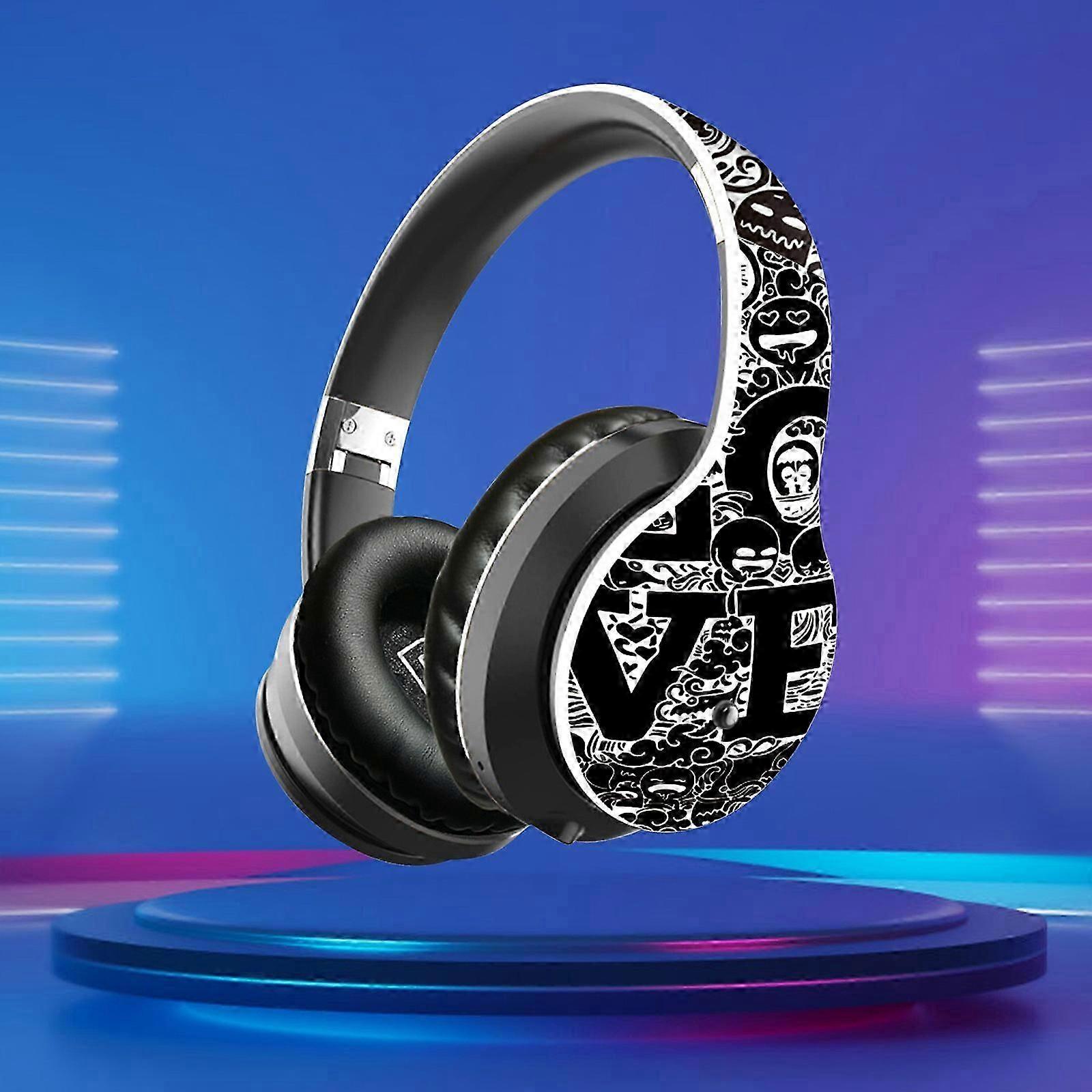 Graffiti Headworn Bluetooth Earphones 5.0 Foldable And Retractable Sport