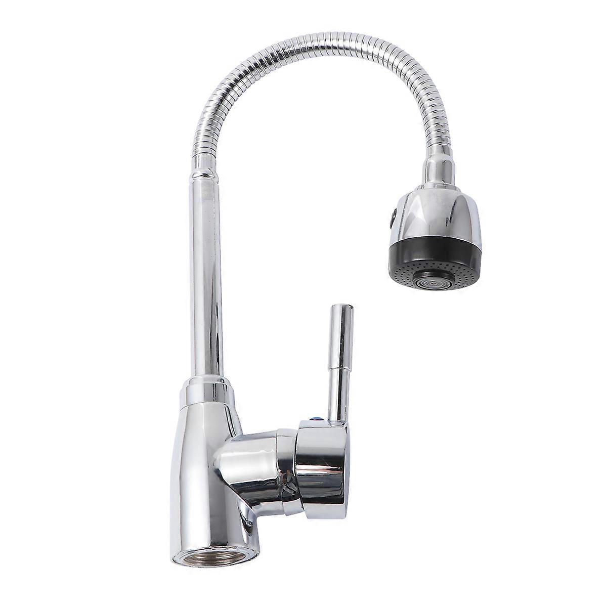 Basin Taps Mixers 3-Way Sink Faucet Single Lever Handle Pull Out Sprayer Durable For Cleaning 1Set