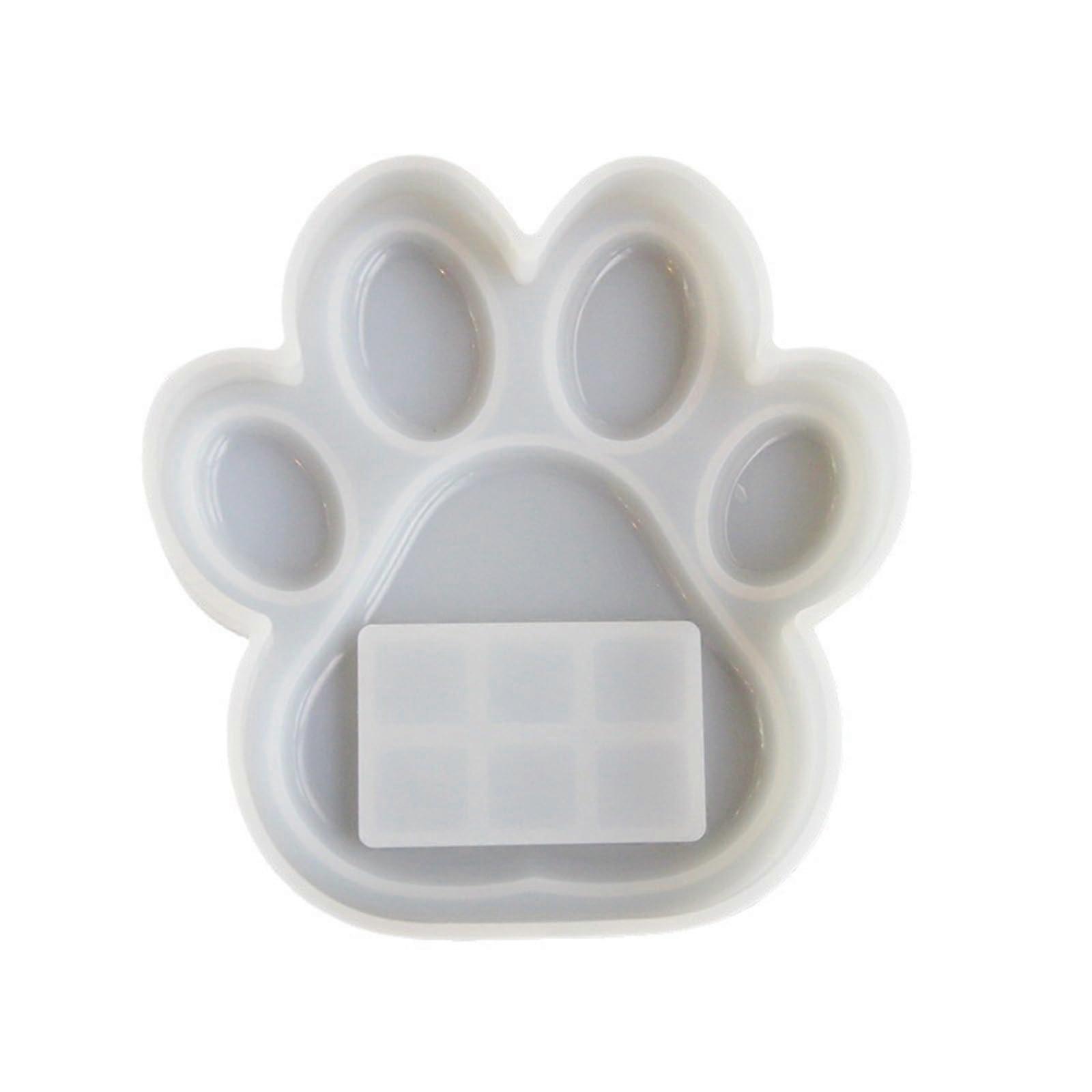 Flexible Pawprint Photo Frame Epoxy Resin Mold Unique Dog Paw Print Silicone Ornament Compatible with Custom Sizes
