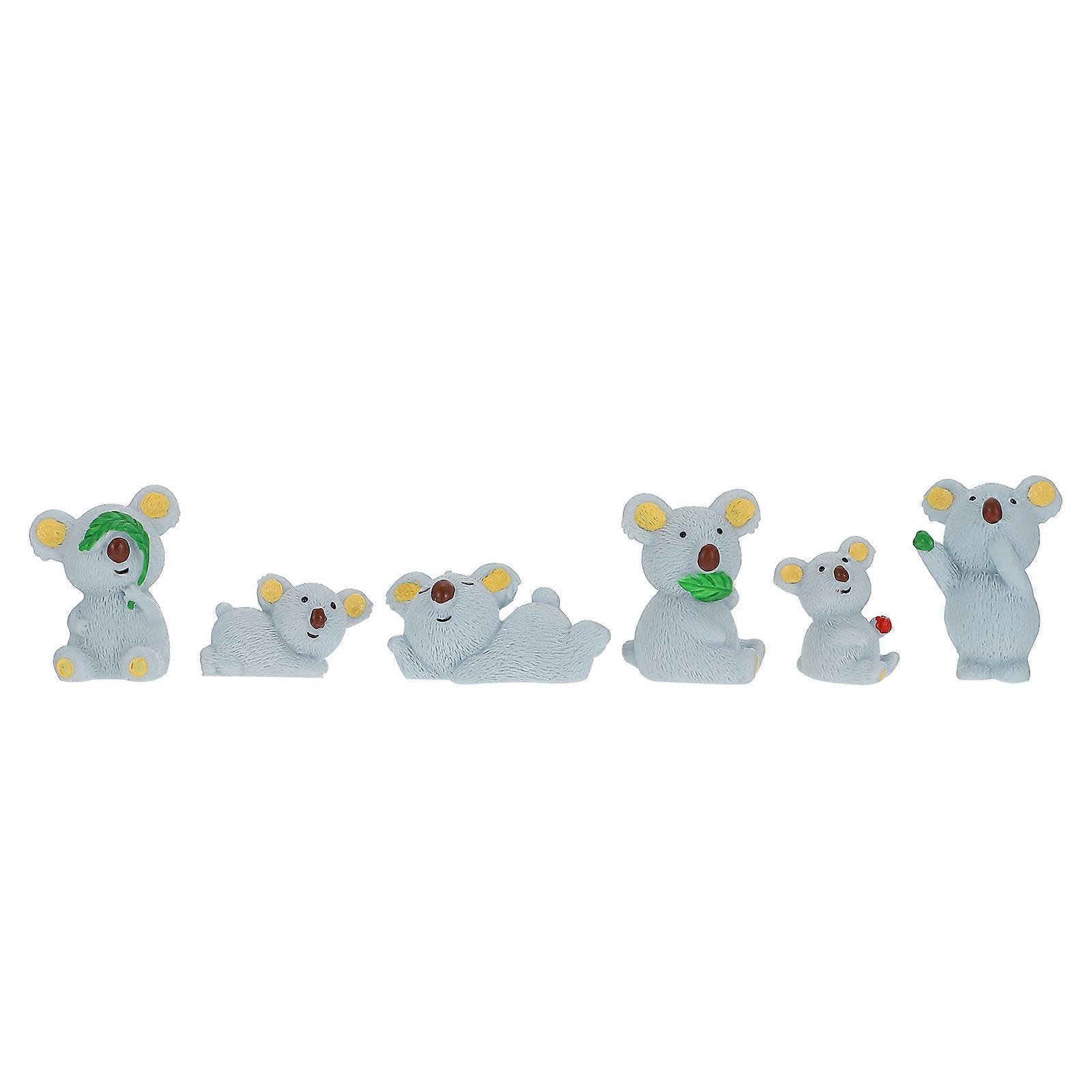 Miniature Small Animal Figurine Landscape Decoration Indoor Use Mixed Style 3.50X2.80X1.50CM Resin Flowerpot Ornament 6Pcs