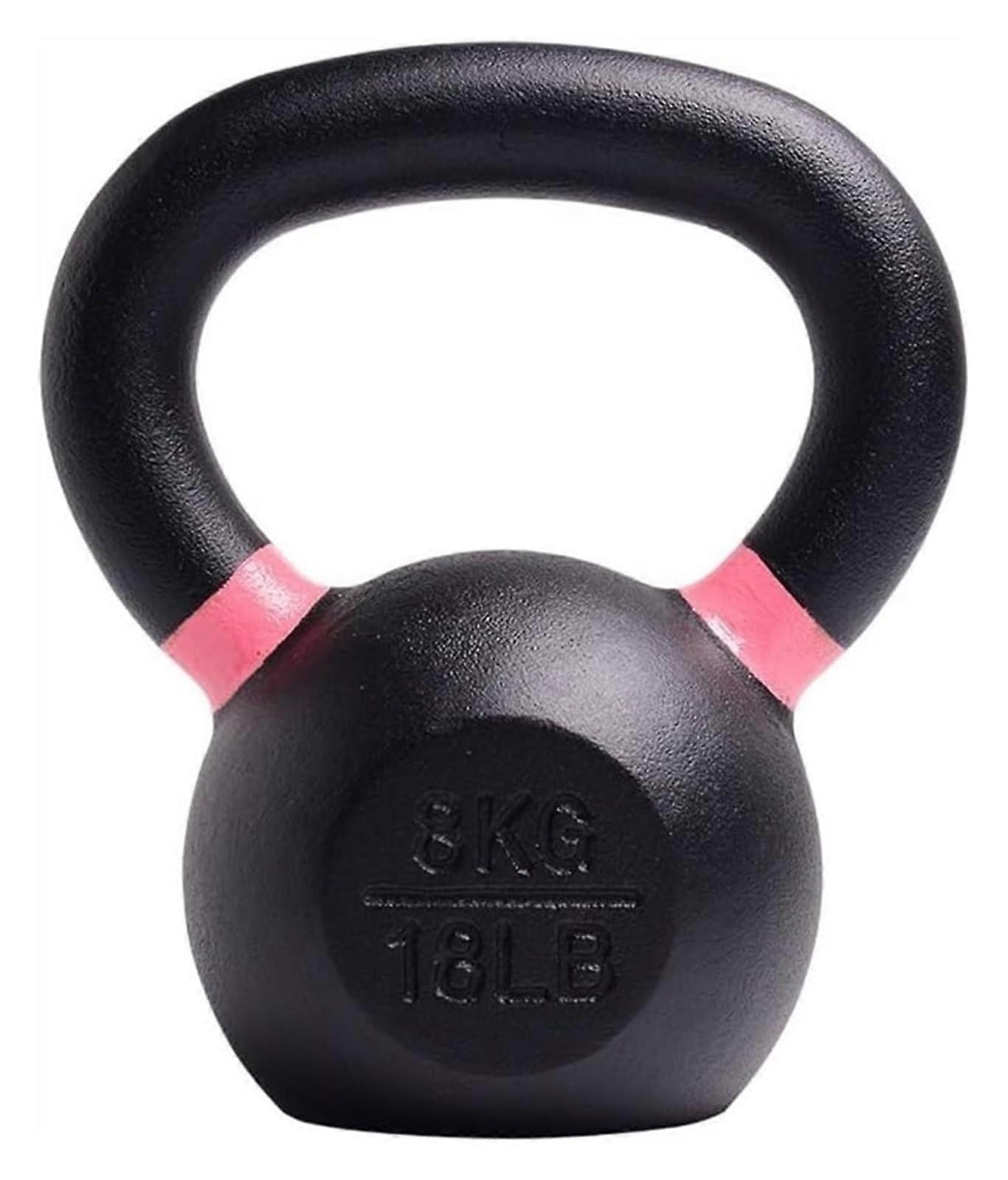 Kettlebell for Strength Training, Cast Iron with Wide Handle for Home Gym (8kg)