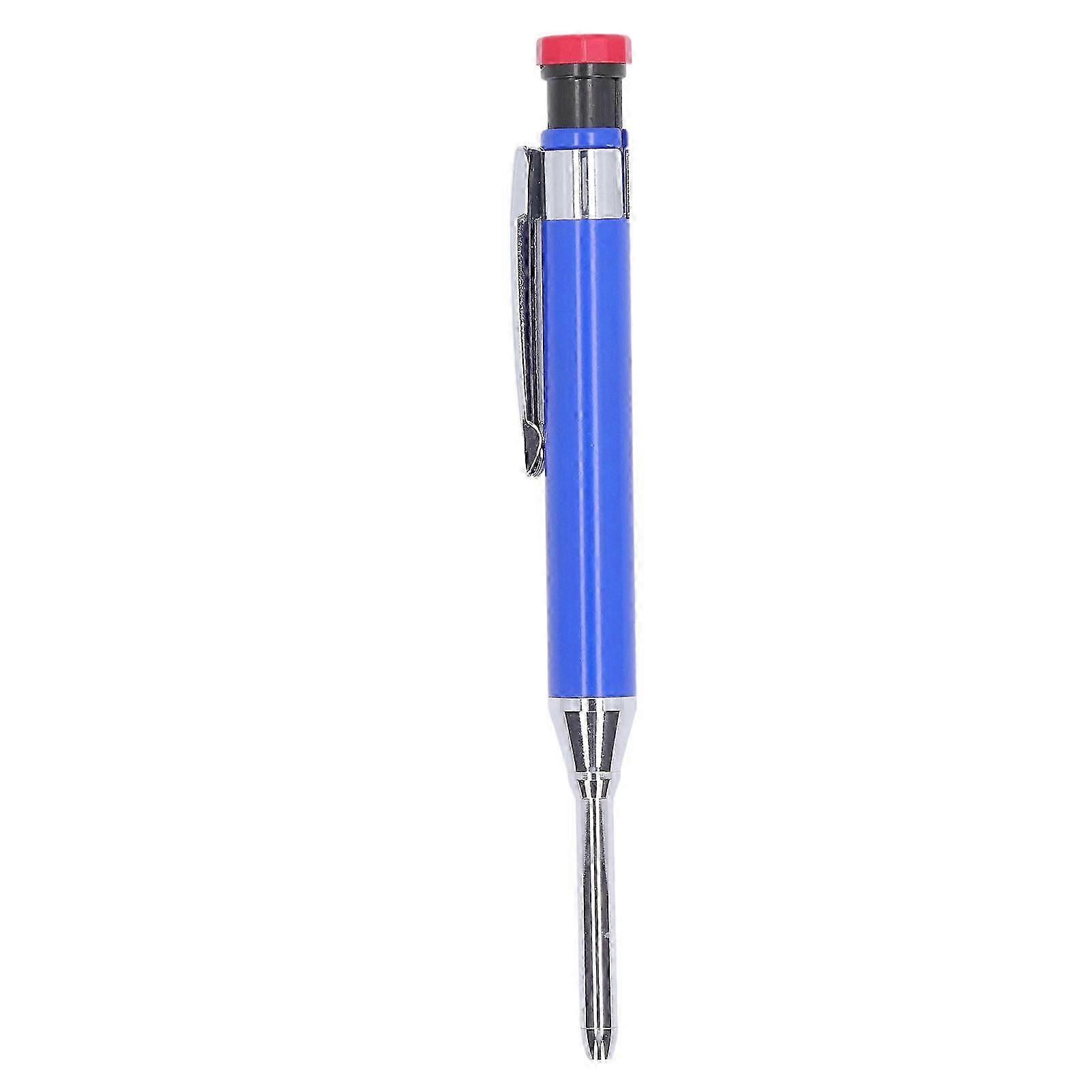 Heavy Duty Mechanical Carpenter Pencil with Sharpener for Woodworking and Construction, Blue
