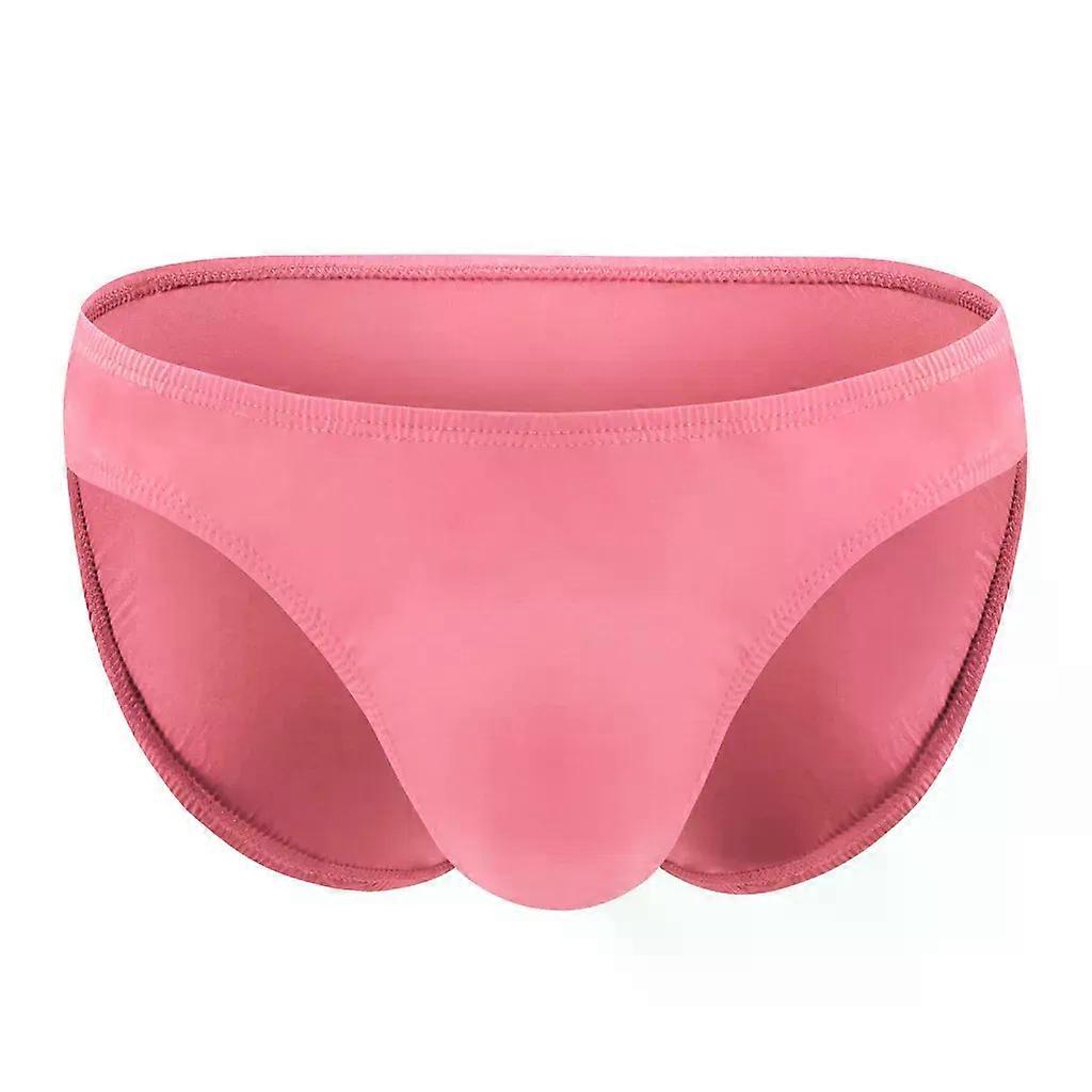 Sexy Men's Underwear Elastic Ice Silk Cool Feel Quick Dry Brief Gay Erotic Low-rise U Convex Pouch Bikini Comfortable Underpants
