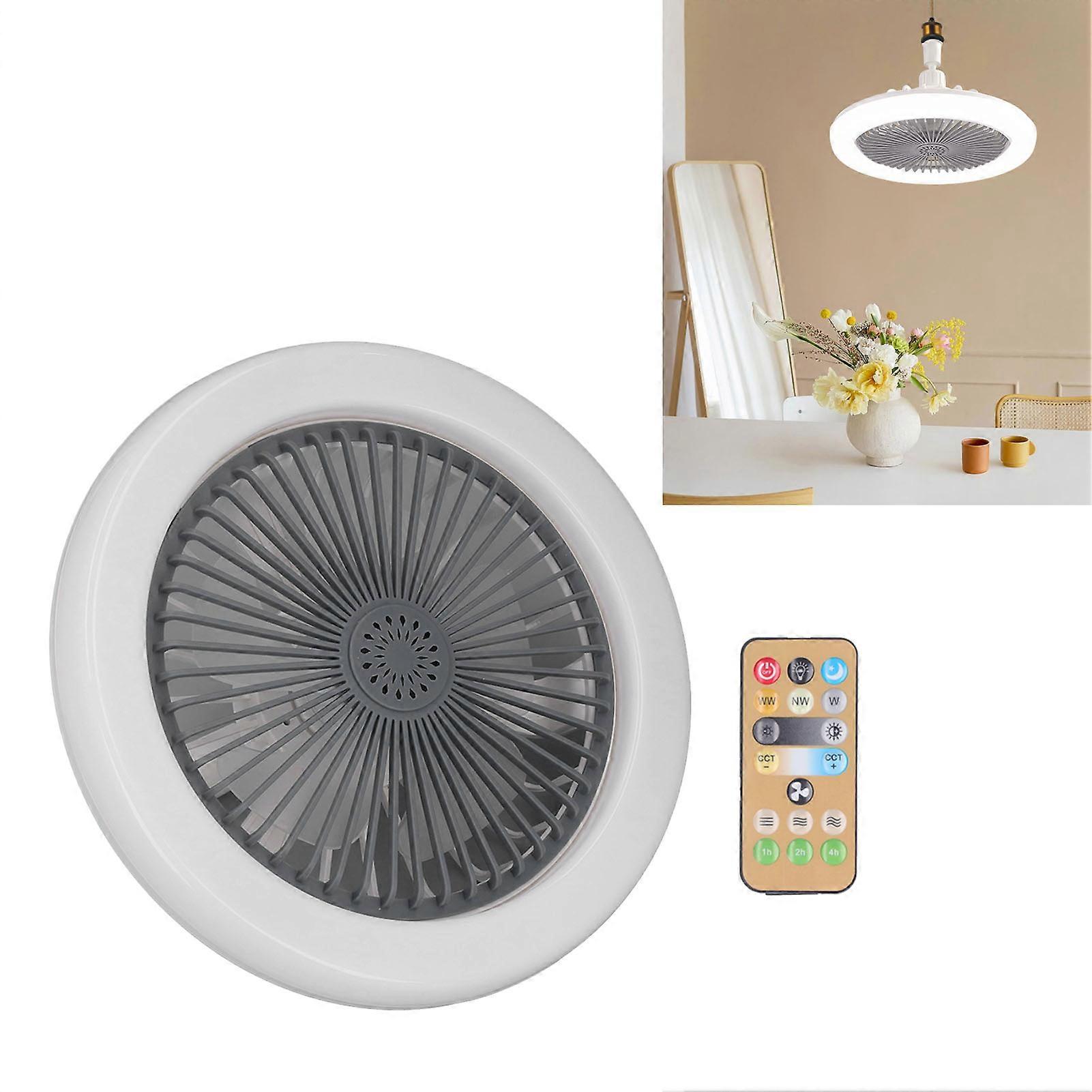 Small Ceiling Fan with Light Remote Control E27 Lamp Holder Fan Adjustable Speed Enclosed Fan 85‑265V 