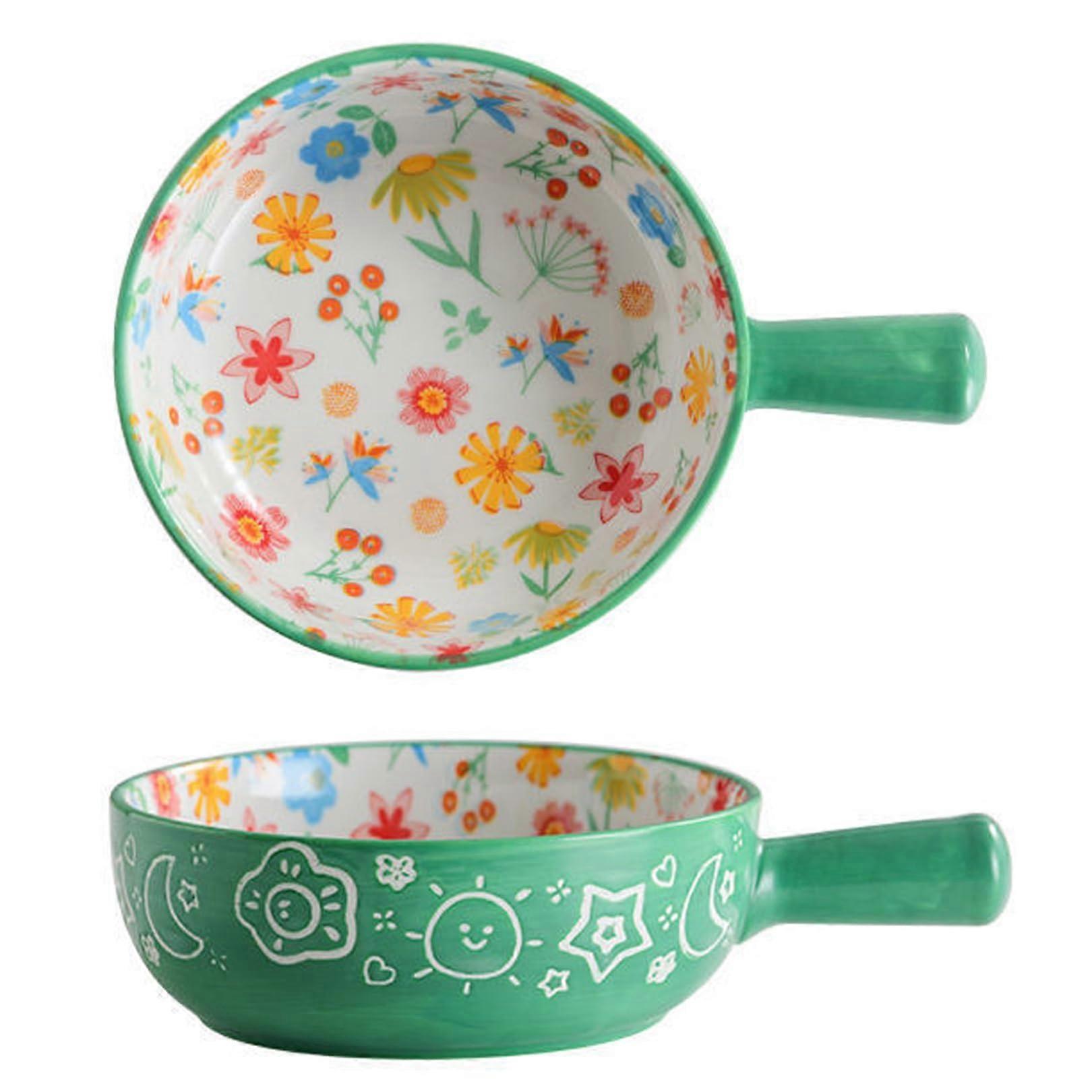 Large pasta bowl with handles, bowls for French onion soup (22.5×16×5.5cm F)