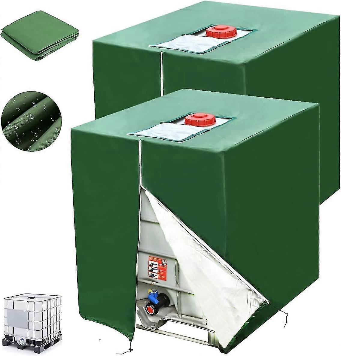 Cover for 1000L IBC Tank, 2 Pieces 420D Water Reservoir Lid, UV-Resistant Dustproof Cover for Container Compatible with IBC Tanks, Protectiv