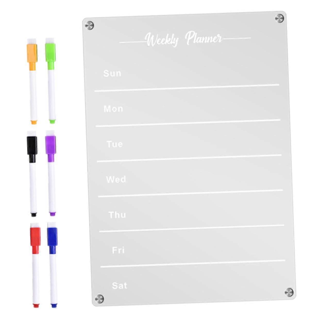 1 Magnetic Planner Board with Rewritable Notepad for Refrigerator – Efficient Organization for Your Daily Life, School, Office, and Whiteboard Markers