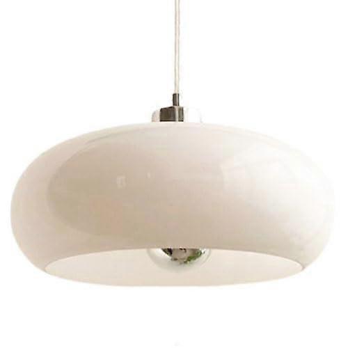 Modern Industrial Style Chandelier E27 Screw Glass Pendant Light Fixture for Living Room Dining Room Hallway White