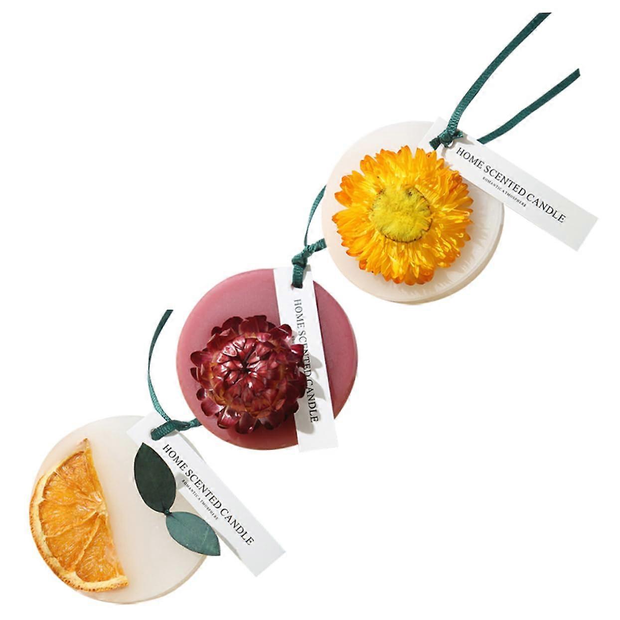 3 x Handmade Scented Wax Flakes for Aromatherapy Sachets, LongLasting Room Fragrance for Cabinets and Living Rooms, Random Flower Designs