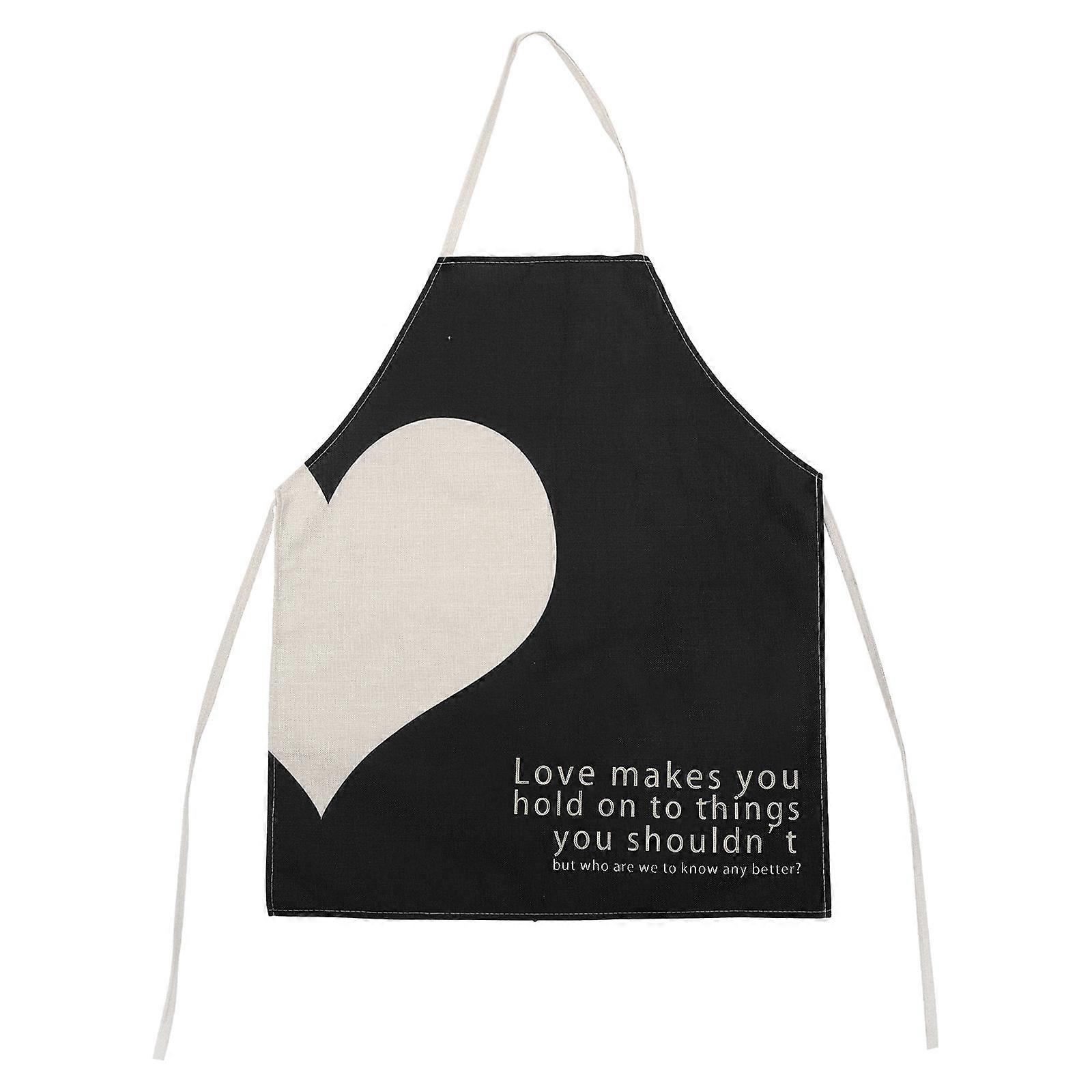 Women Aprons Waterproof Heart Shape Apron For Gardening Handicrafts Black 68x55cm Easy to Clean 1Pack
