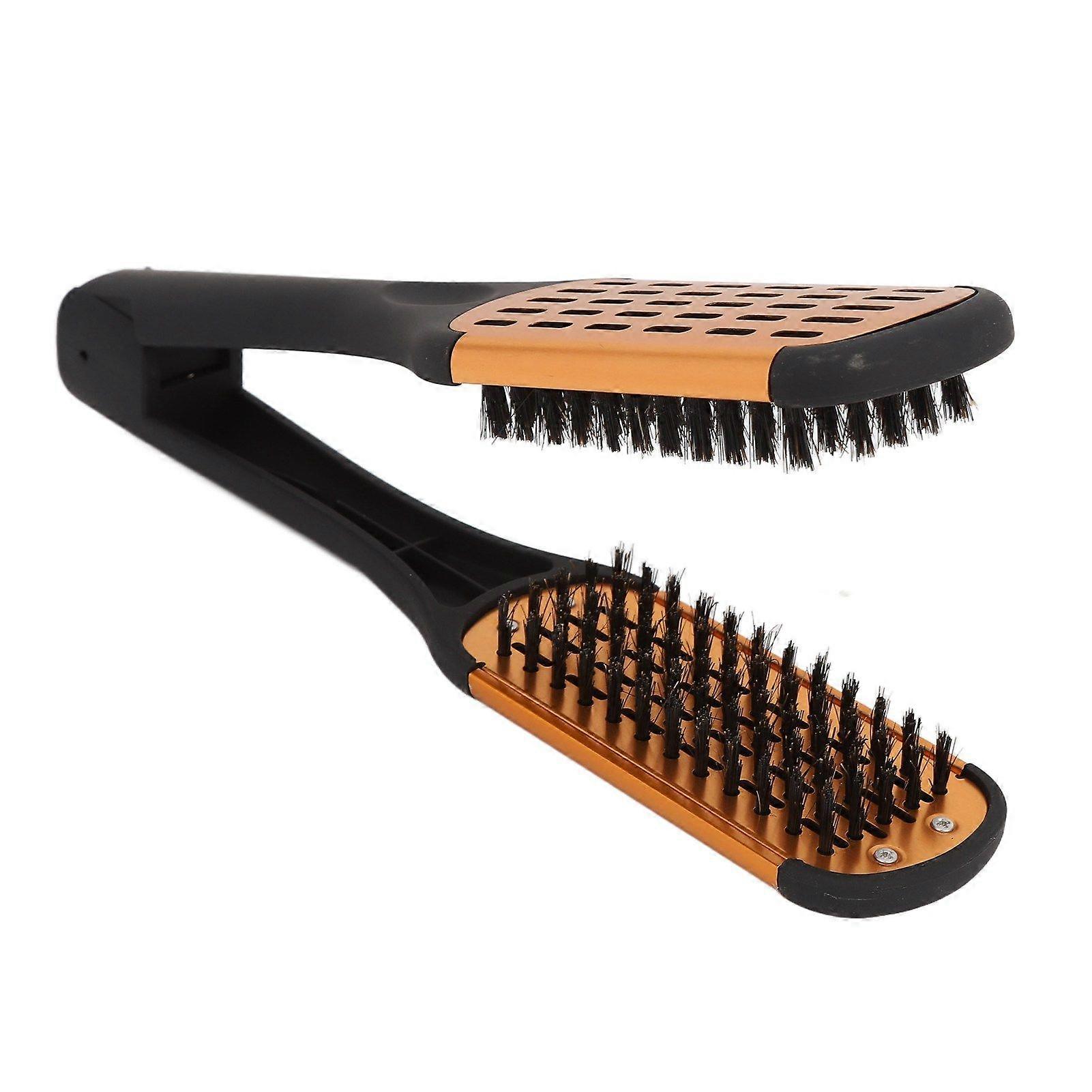 Clamp Hair Brush Spring Elasticity Softness Beard Breathability Double Sided Flat BrushYMMR)
