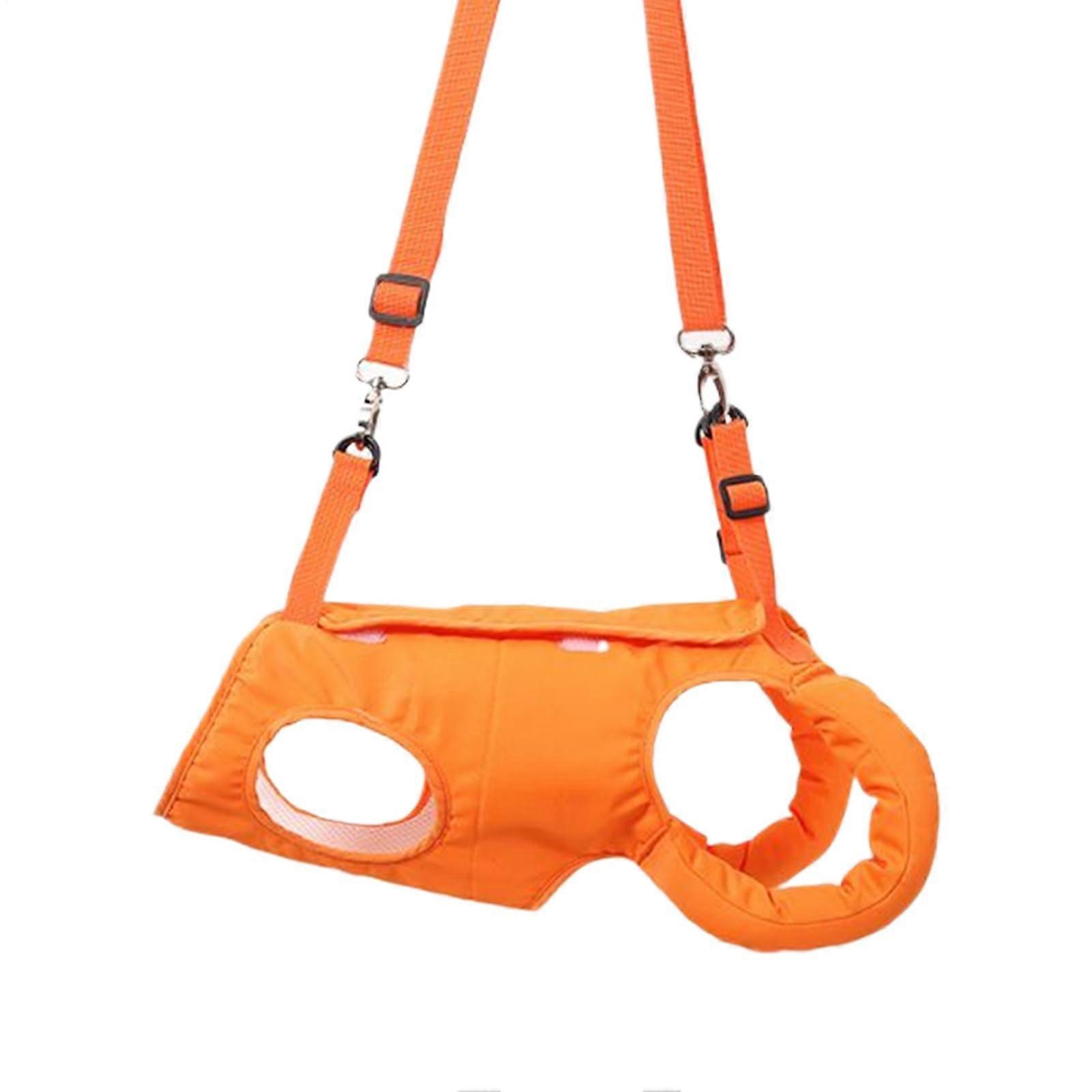 Dog Carrier Bag – Support Harness with Steps, Breathable, Flexible Pet Assistance for Outdoor Use, Disabled, Training, Orange M