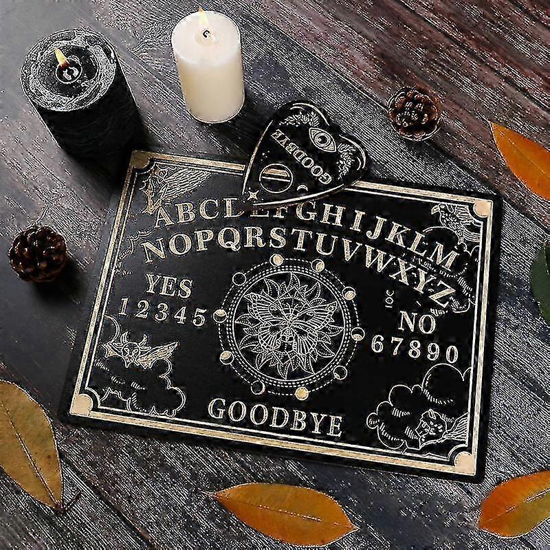 12" Ouija Board Wooden Divination Pendulum Board Engraved Magic Board Witch Sun Pendulum Board Kit Wiccan Altar Supplies