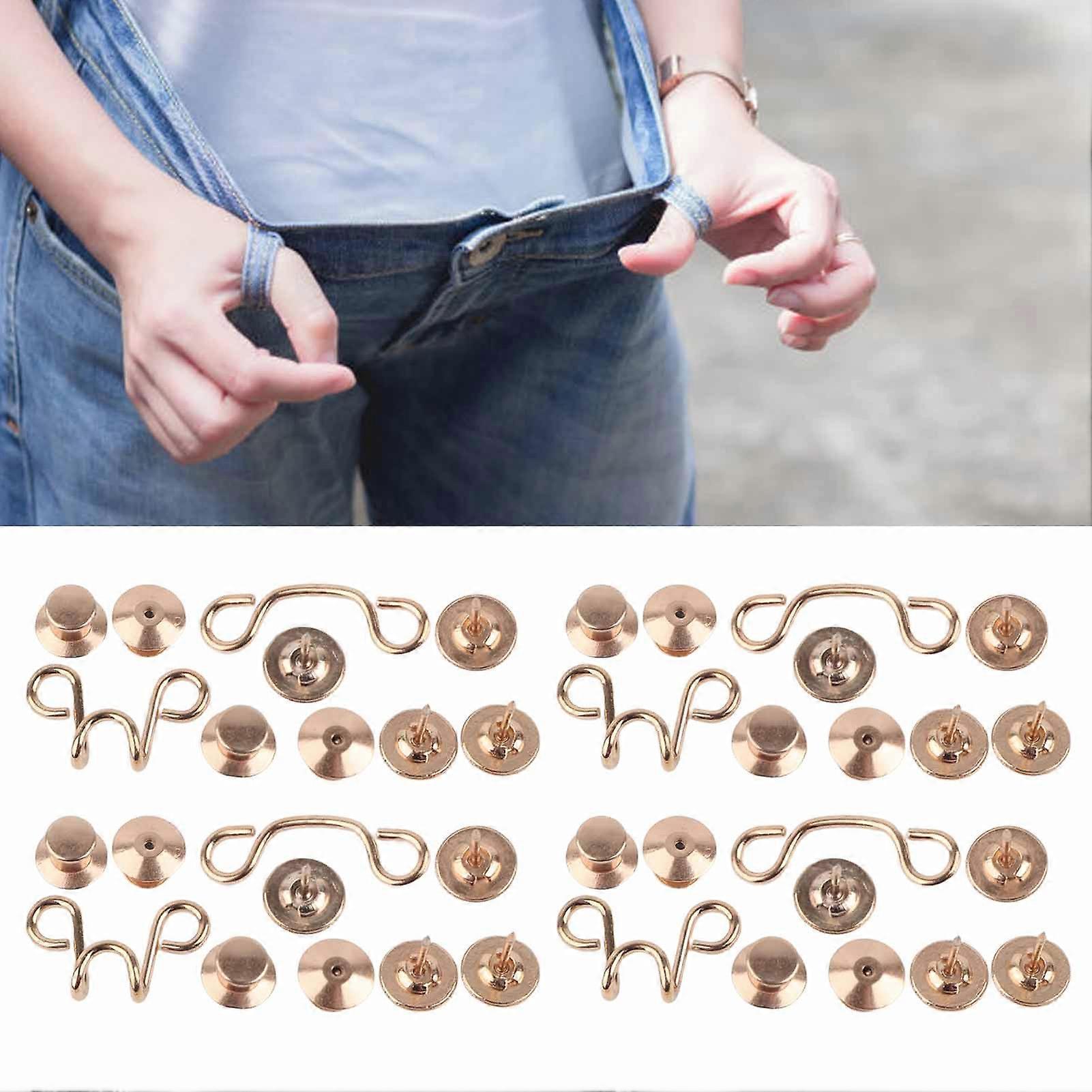 Buttons Adjustable Detachable Flexible Slot Design Golden Small DIY Accessories for Pants Skirts