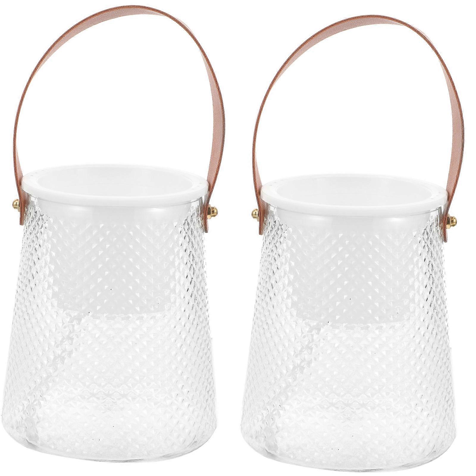 2pcs Automatic Water Absorption Vase with Handle for Flower Bottle Hydroponics Decor
