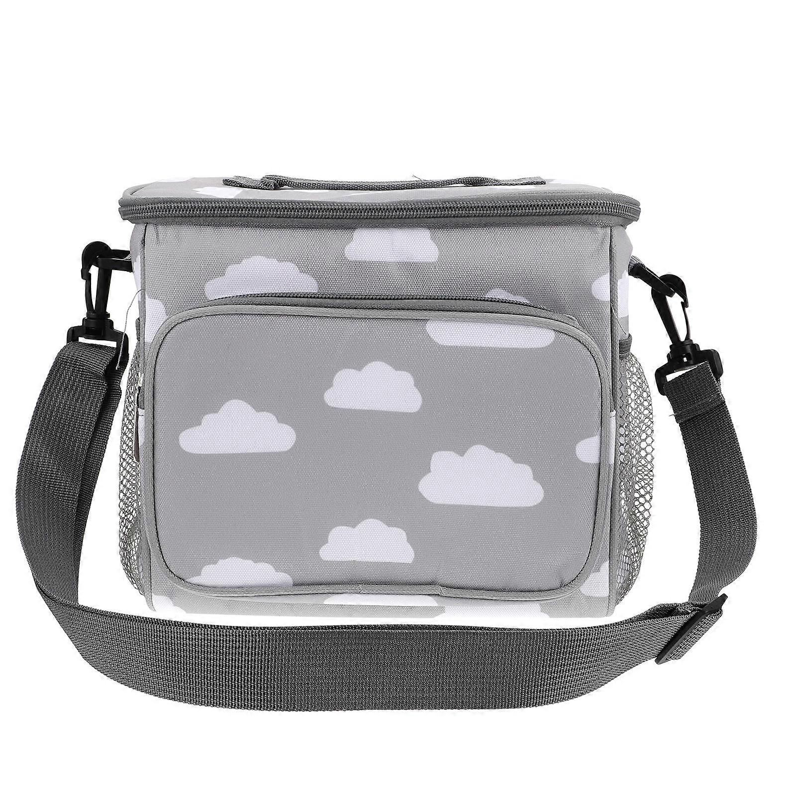 Insulated Grocery Bag in Dark Grey Made of 600D Oxford Cloth for Storage Use Lightweight Portable Large Capacity