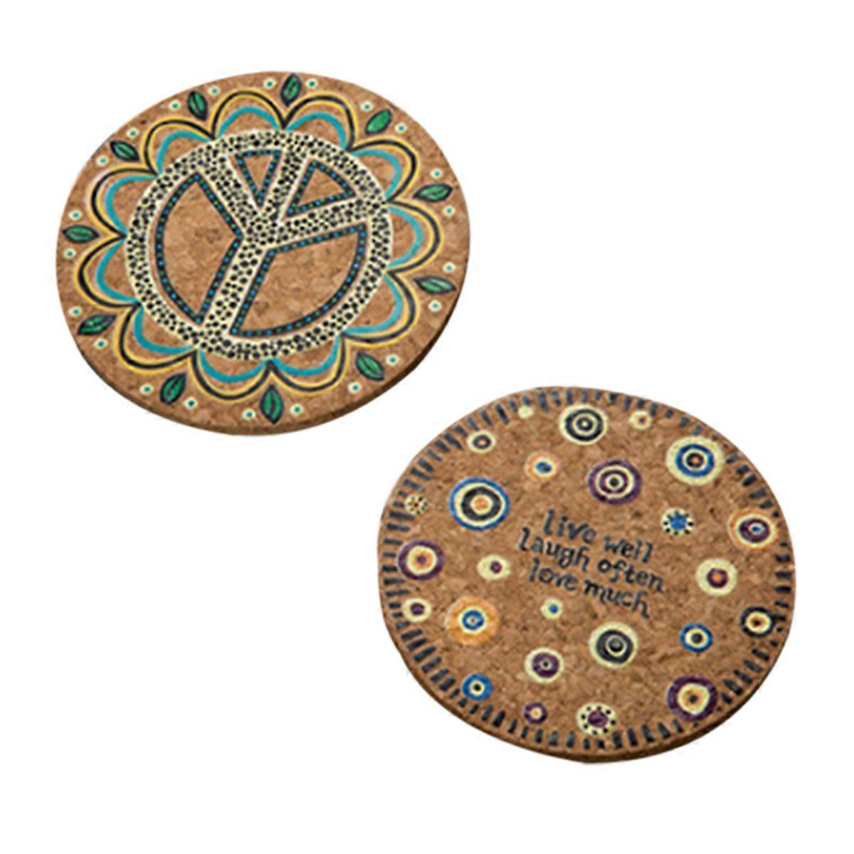 Natural Cork Coaster for Home and Kitchen Use Heat Resistant Mats with Absorbent Properties 1 Pc Round Multi Color
