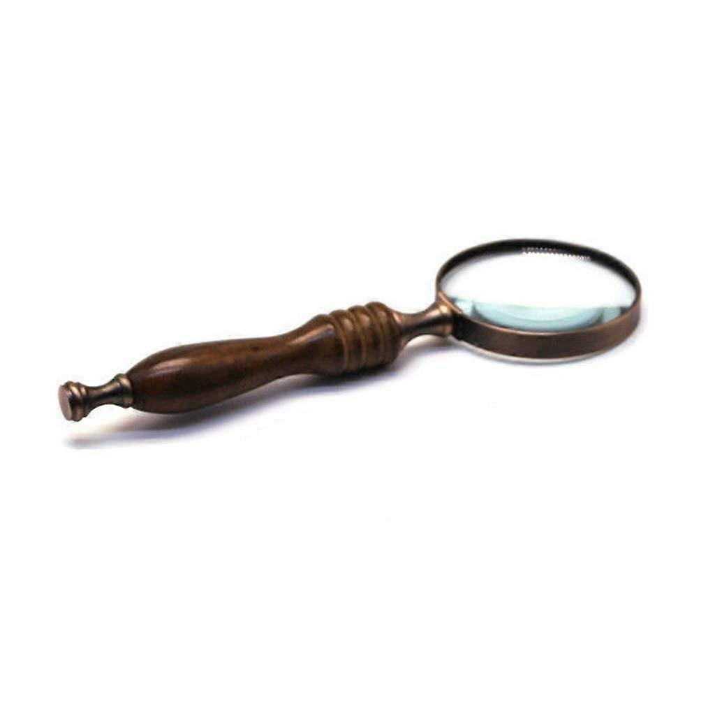 Magnifying Glass 8x Reading Lens with Black and Ebony Handle for Repair and Hobby Use, Hand-Held Optical Glass