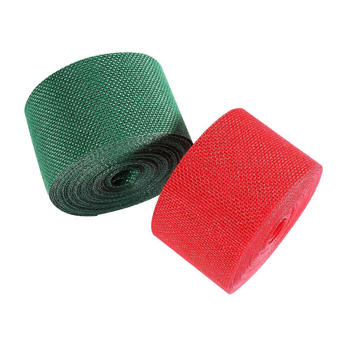 Ribbon for Wrapping Christmas Design Crafting Ribbon 10m x 5cm Red 2 Rolls