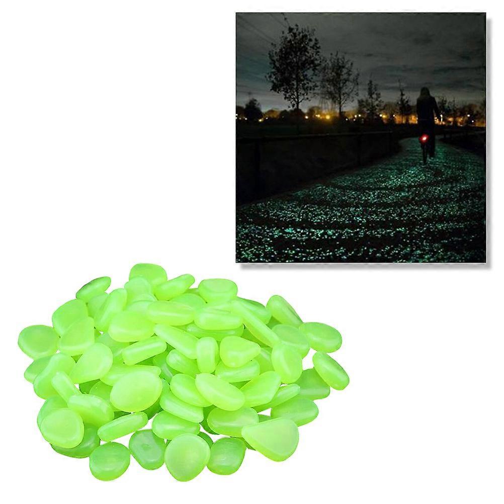 Glow in the Dark Resin Pebbles 100 Piece Set for Aquarium Decoration Green 0.5 Inch