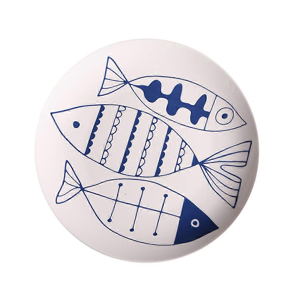 Placa de cerâmica à mão livre pintura talheres amigos design 8 polegadas 1 pc