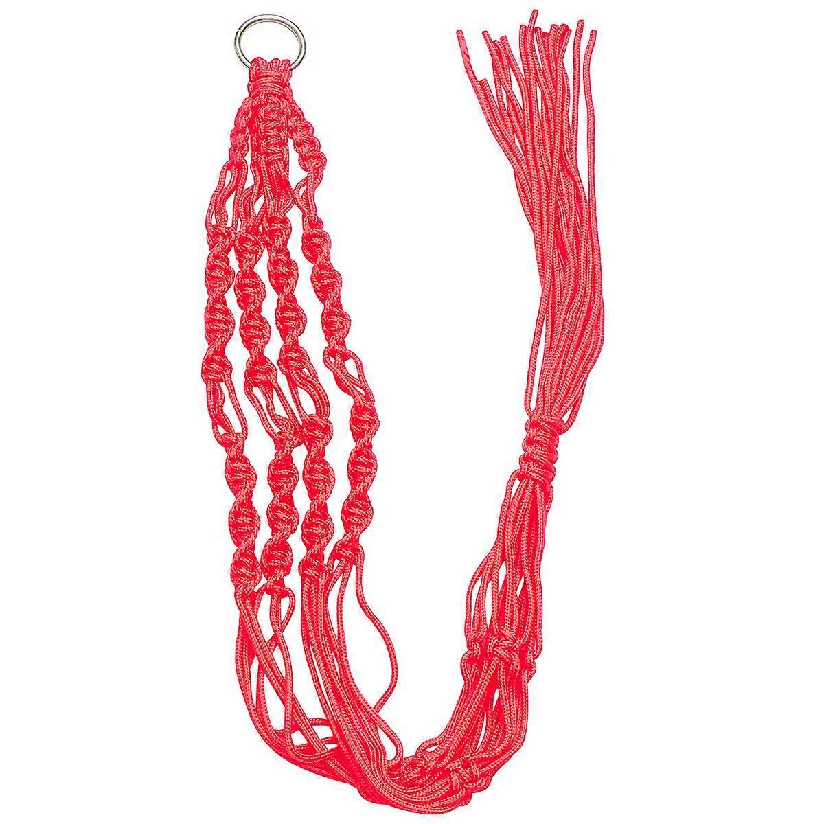 Red Cotton Hanging Planter Net for Home Balcony Decoration Fit for Indoor and Outdoor Use 1PC
