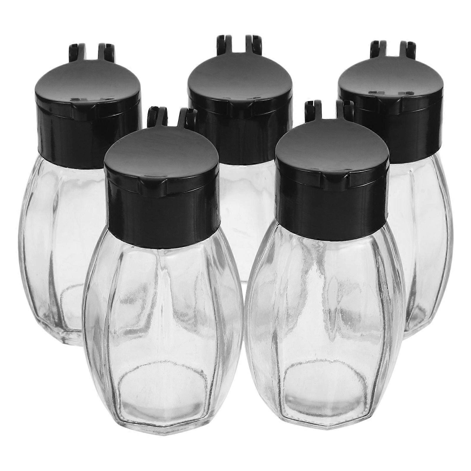 Kitchen Spice Jars Transparent Glass Airtight Containers for Storage 5Pcs