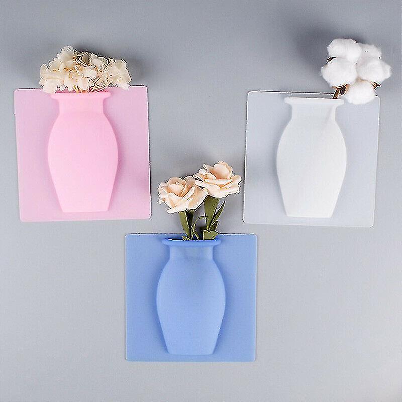 Magic Removable Wall Window Sticker Flower Pot Silicone Vase Traceless