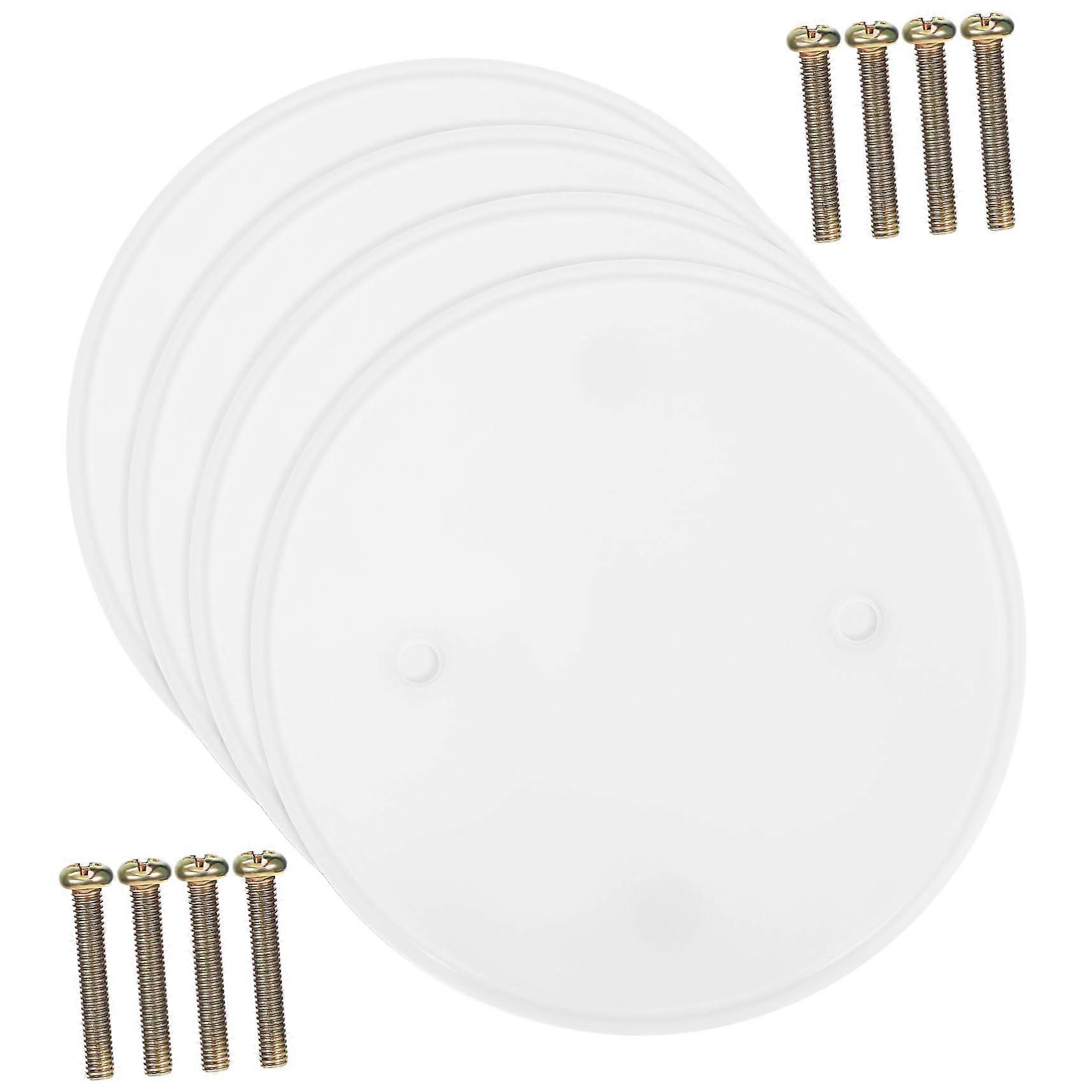 Ceiling Cover Plates Round Plastic Ceiling Hole Covers 4 Pack Seamless Design Electrical Blank Covers Easy Install Durable
