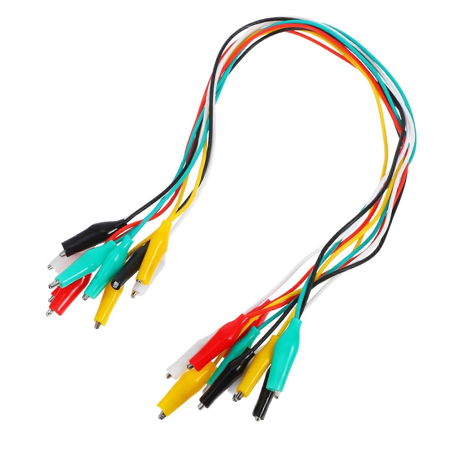 10 Pieces Test Leads with Alligator Clips for Multimeter, Insulated Wire Clips with Banana Plug, PVC Cable