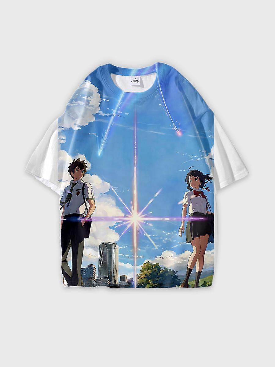 T-shirt round neck Cartoon Pattern loose short sleeve D1982