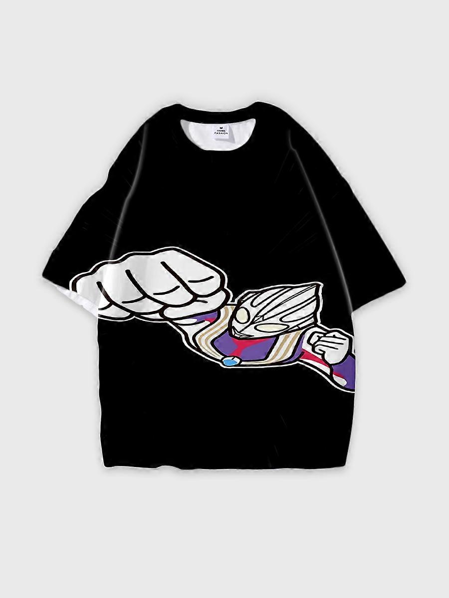 T-shirt round neck Role Pattern loose short sleeve C1874