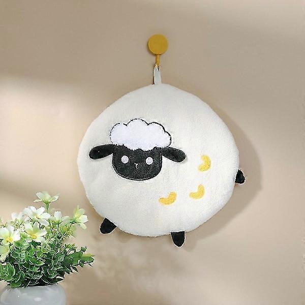 مناشف الكرتون لمناشف المطبخ الناعمة للحمام مع حلقة معلقة مناشف تجفيف يدوية خفيفة الوزن مناشف زخرفية ماصة ، أغنام