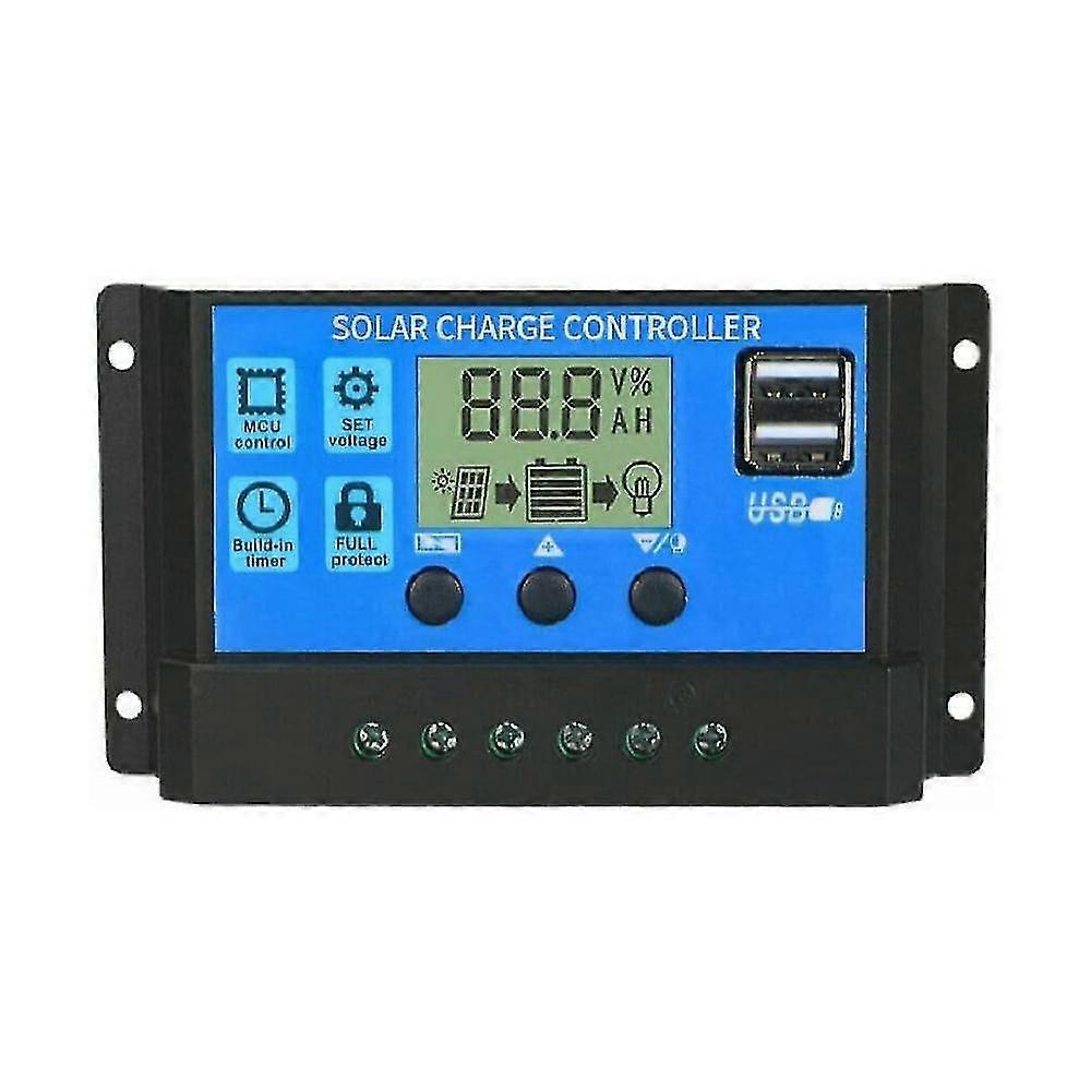 100a Solar Charge Controller, Solar Panel Battery Intelligent Regulator With Dual Usb Port, Multi-function Controller