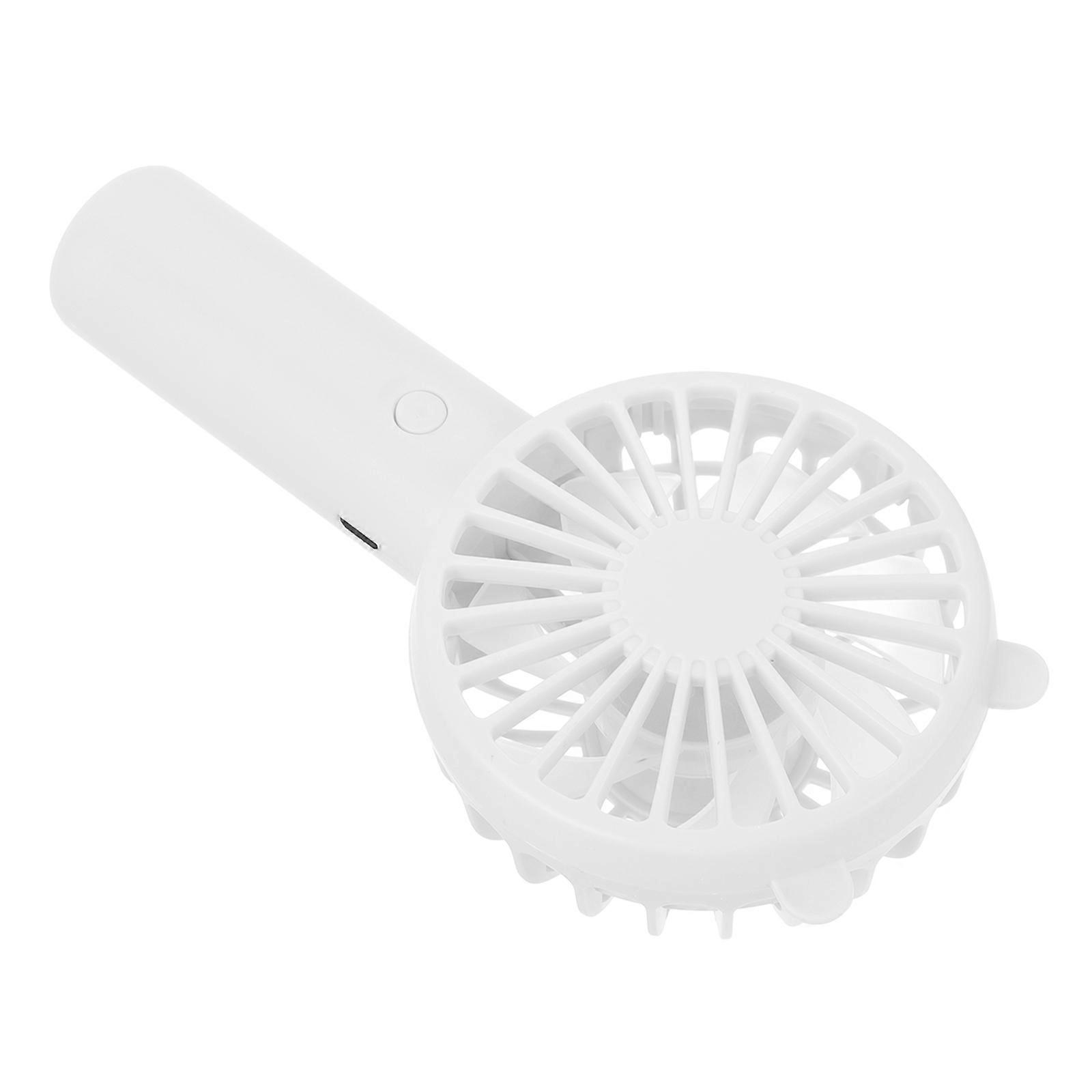 Portable Handheld Fan USB Rechargeable White Cooling Fan for Summer Indoor Outdoor Use 5.1 x 4.1 x 1.2 inches