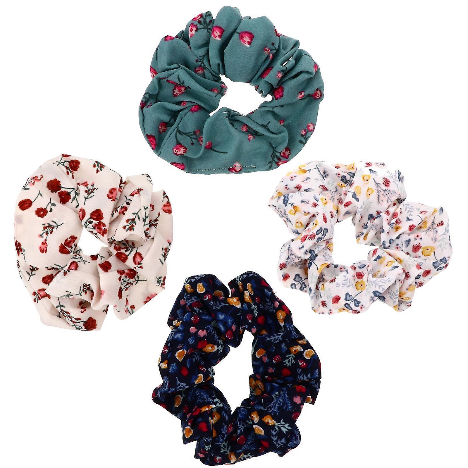 Hair Accessories For Girls 4Pcs Hair Scrunchies Assorted Color Stretchy Design Perfect For Daily Use And Parties