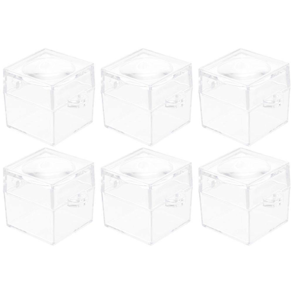 Magnifying Box 6Pcs Transparent Case with Educational Tool for Storage Use