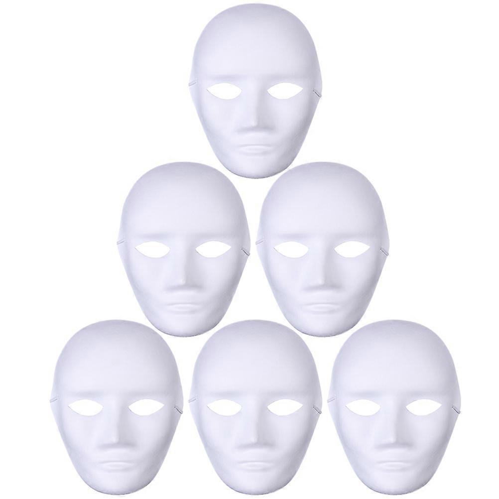 6pcs Pulp Blank Masks for DIY Hand Painting, Unpainted Art Masks for Parties, Fashion Shows, Custom Designs, and Unique Crafts