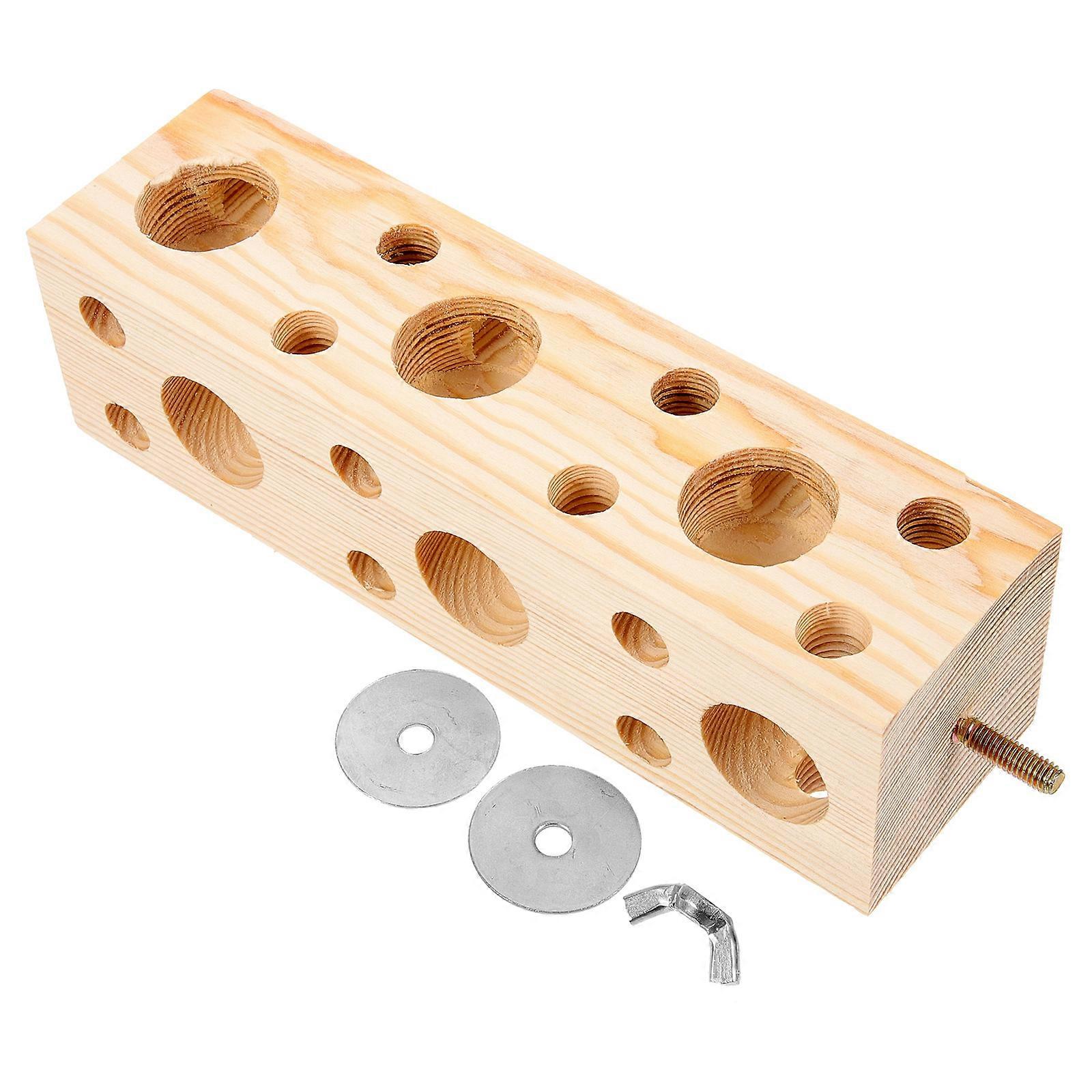 Wooden Block Chewing Toy for Parrots – Bite Resistant Perch Stand & Foraging Training Toy for Birds – Easy to Install & Play